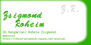 zsigmond roheim business card